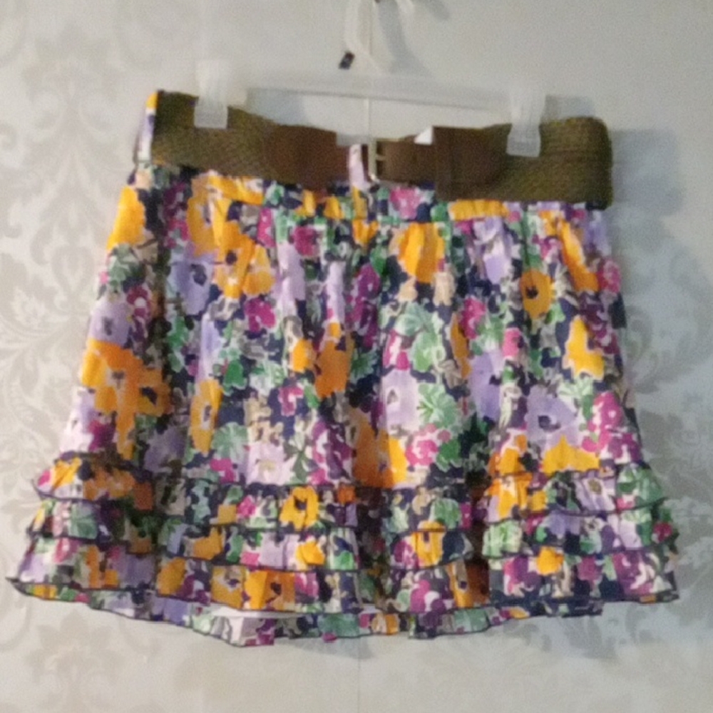 Candie's Purple Yellow Bubble Mini Skirt